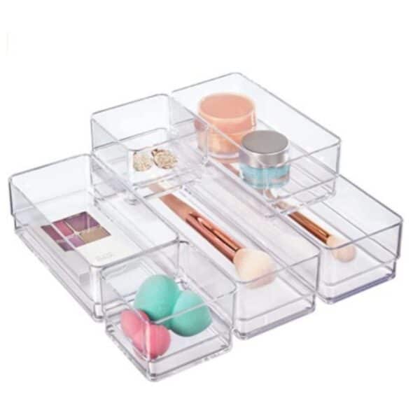 STORi Clear Plastic Vanity and Desk Drawer Organizers