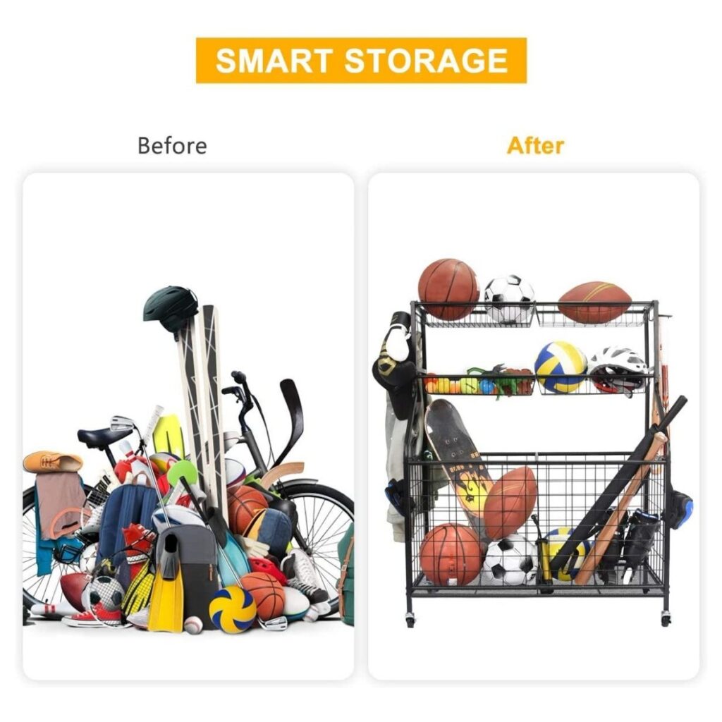 Kinghouse Garage Sports Equipment Organizer Healthier Spaces Organizing