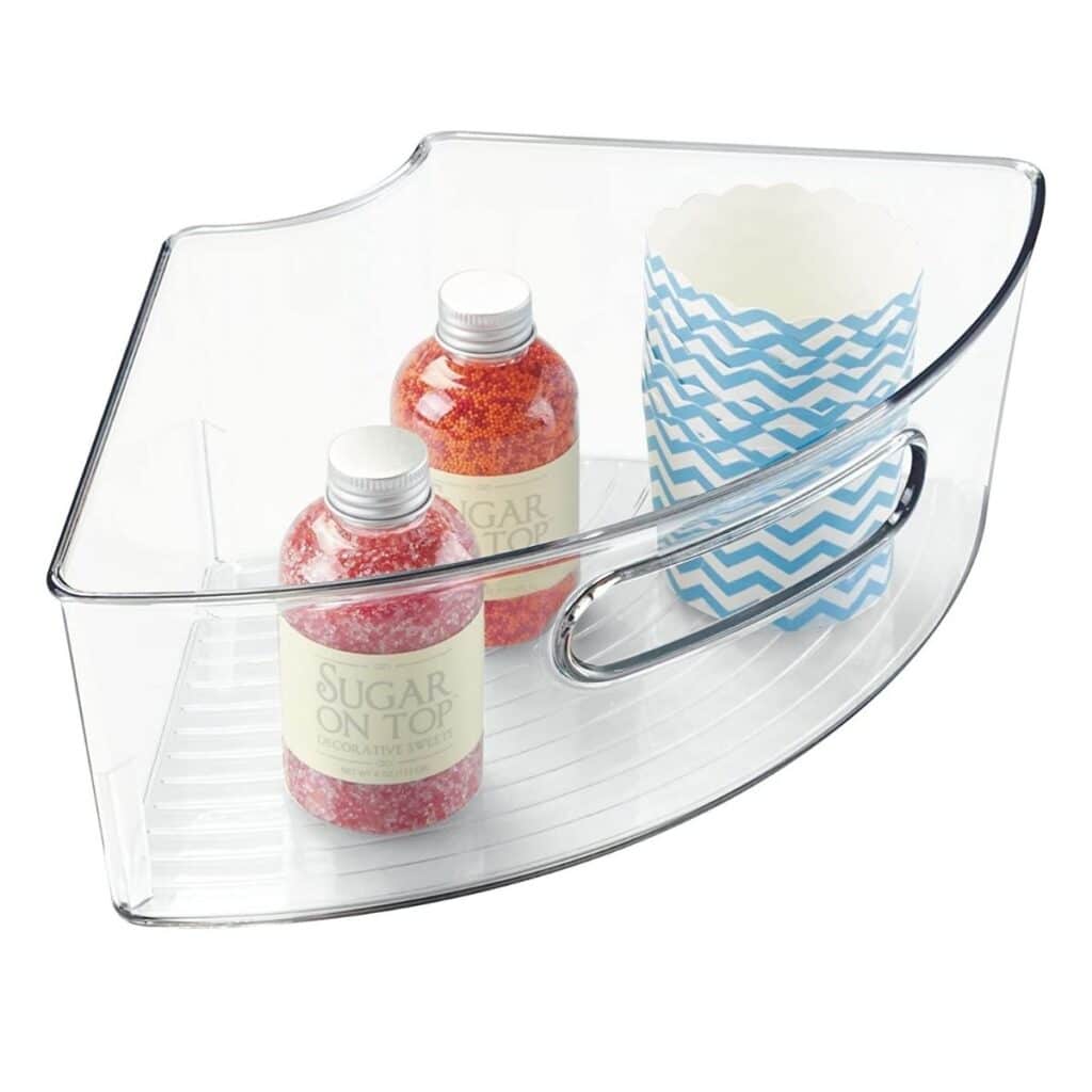 2 Pack Plastic Lazy Susan Turntable, Perfect Refrigerator Turntable