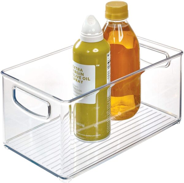 iDesign Plastic Storage Bin with Handles for Kitchen, Fridge, Freezer, Pantry, and Cabinet Organization, BPA-Free, Medium