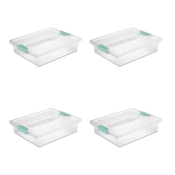 Sterilite 19638606 Large Clip Box, Clear with Blue Aquarium Latches, 6-Pack - Image 2