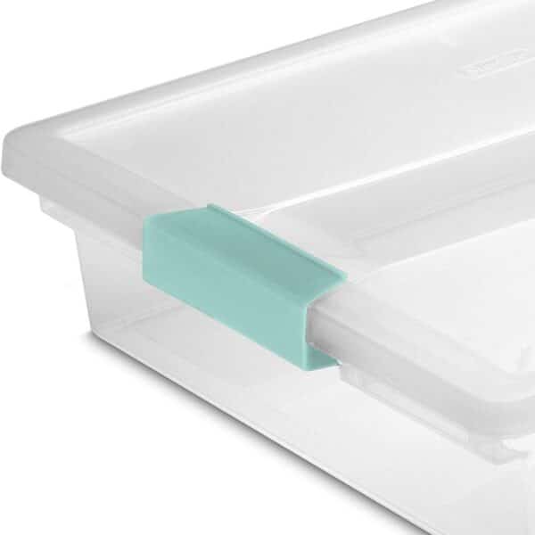 Sterilite 19638606 Large Clip Box, Clear with Blue Aquarium Latches, 6-Pack - Image 3