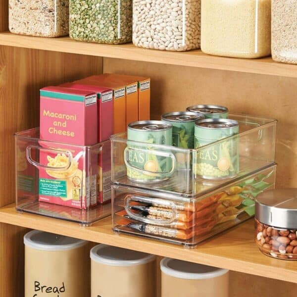 iDesign Plastic Storage Handles for Kitchen, Fridge, Freezer, Pantry, and Cabinet Organization, BPA-Free, Bin Set - Image 3