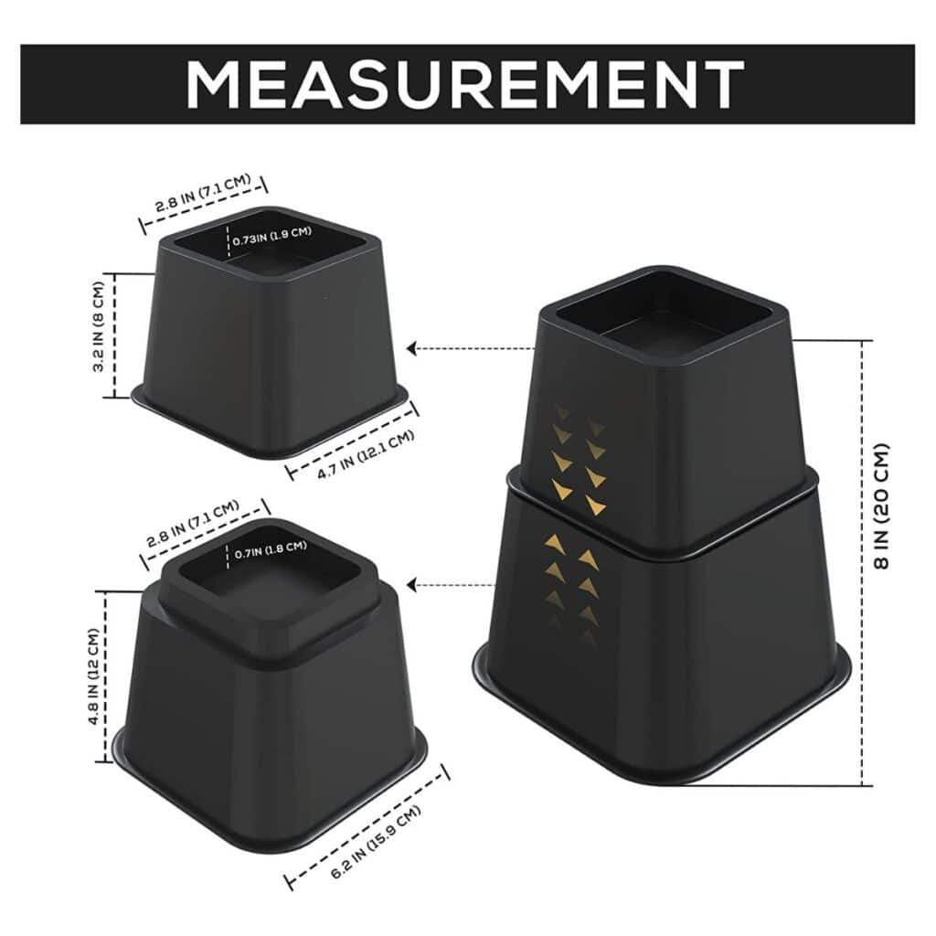 Adjustable Bed Furniture Risers – Healthier Spaces Organizing
