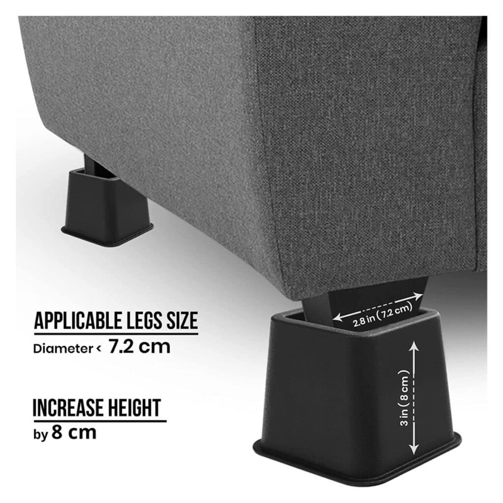 Adjustable Bed Furniture Risers – Healthier Spaces Organizing
