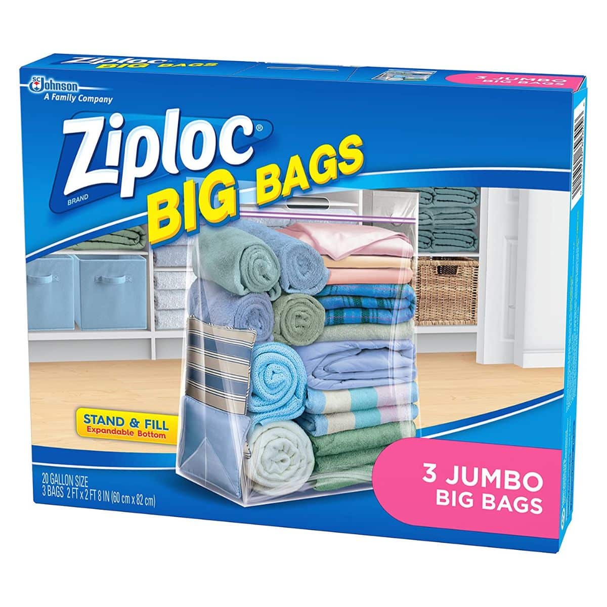Ziploc Big Bags Clothes and Blanket Storage Bags for Closet Organization, Protects from Moisture, Jumbo, 3 Count - Image 2