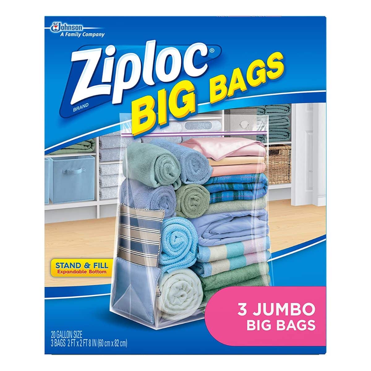 Ziploc Big Bags Clothes and Blanket Storage Bags for Closet Organization, Protects from Moisture, Jumbo, 3 Count - Image 3